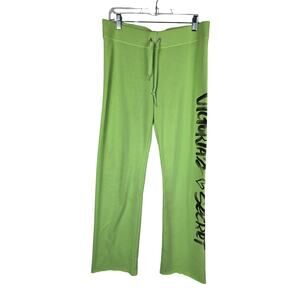 Victoria Secret Supermodel Essentials Green Wide Leg Athletic Sweatpants M